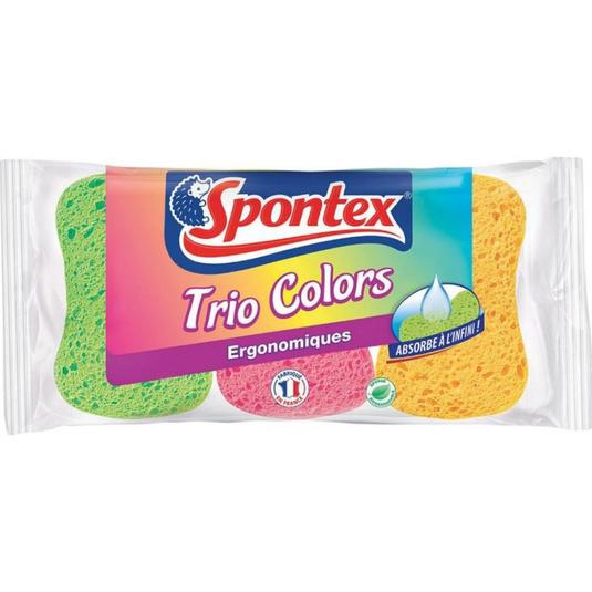 Esponja vegetal ergonómica Trio Colores SPONTEX