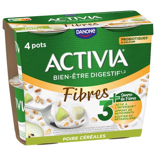 ACTIVIA Yogur de frutas y cereales bífidus de pera x 115gr.