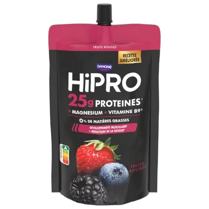 Yogur bebible de frutos rojos con proteínas 0% grasa HIPRO