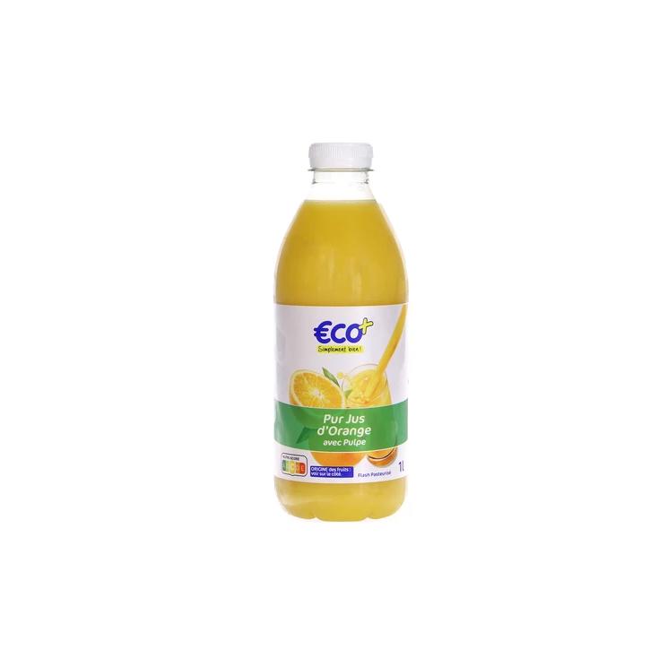 Zumo puro de naranja con pulpa de PET x1l. -ECO+