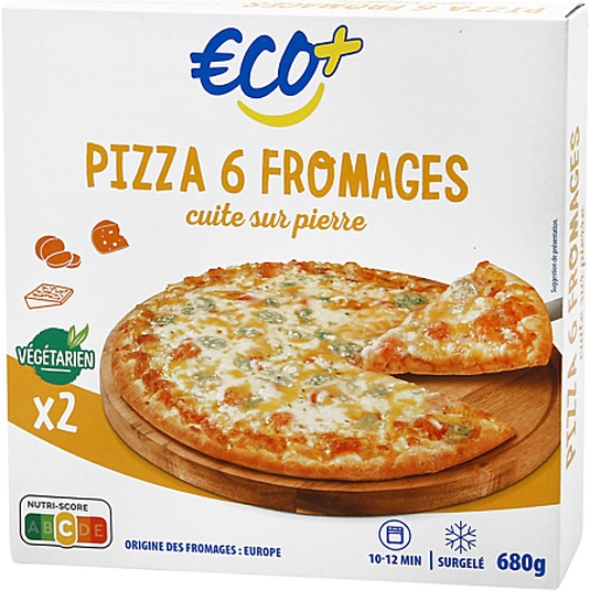 Pizza de 6 formatges al forn de pedra x 2 - 680gr. -ECO+