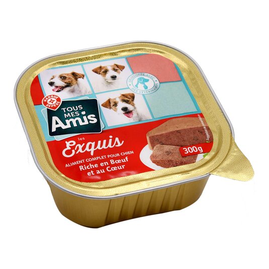 Paté rico en carne de vacuno y corazón Tous mes Amis - 300g