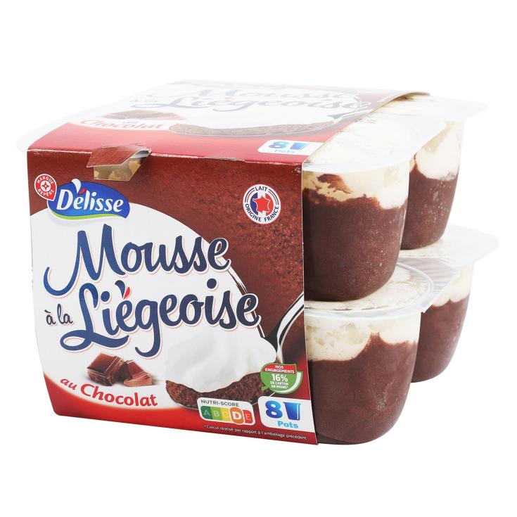 Mousse de chocolate y nata Délisse - 8x80g