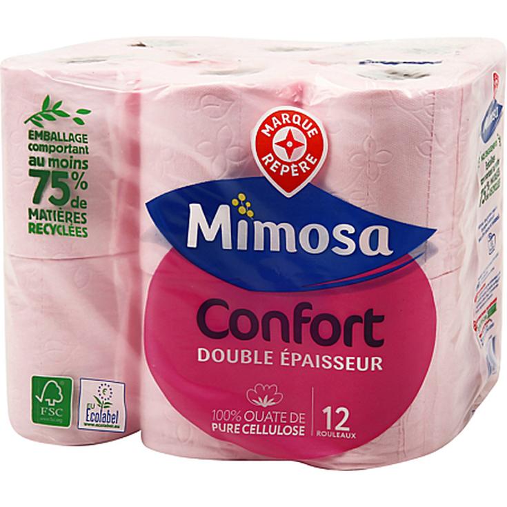 Papel Higiénico rosa 2 capas x 12 - MIMOSA