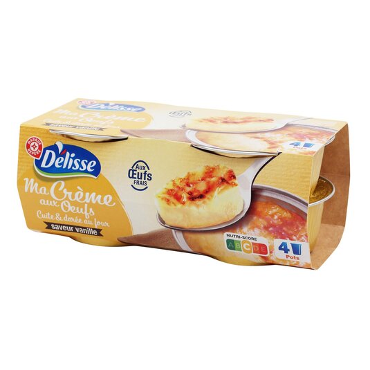 Flan de huevo y vainilla Délisse - 4x100g