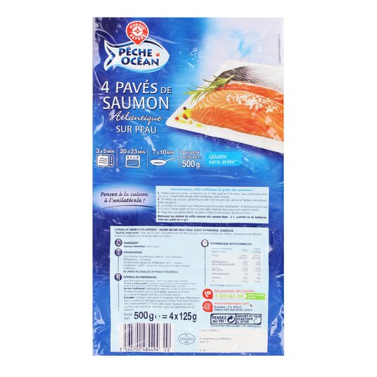 Filetes de Salmón Atlant C/Piel Pêche Océan - 500g