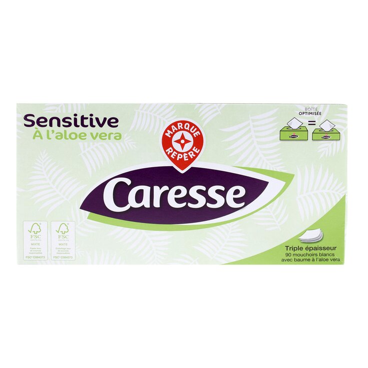 Pañuelos de papel loción aloe Caresse - 90 uds