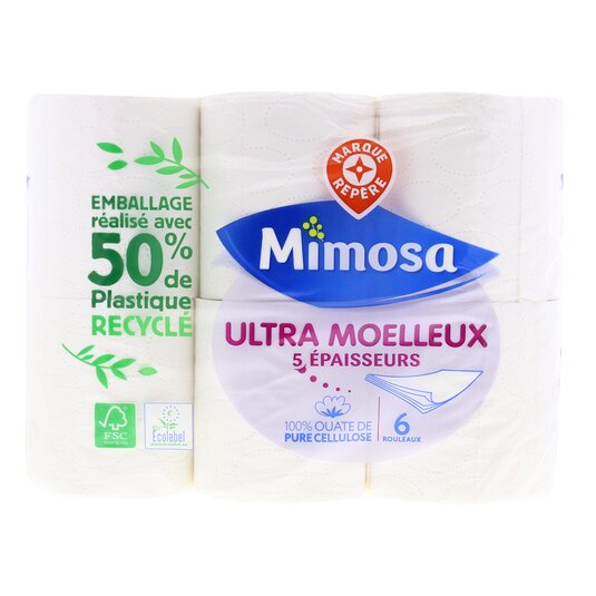 Papel higiénico esponjoso Mimosa - 6uds