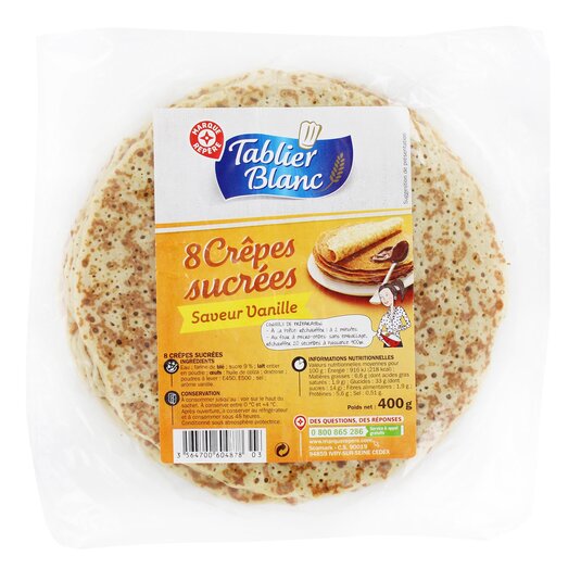 Creps azucarados sabor vainilla Tablier Blanc - 400g