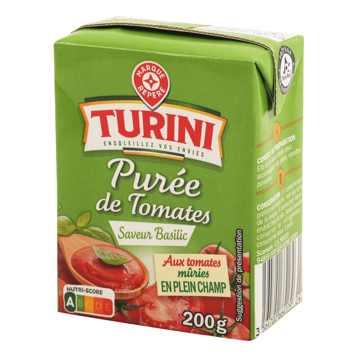 Puré Tomate Sabor Albahaca Turini - 200g