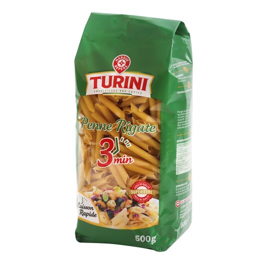 Pasta Penne Rigate Coc Rápida Turini - 500g