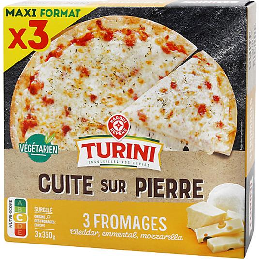 Pizza 3 quesos - 3 x 350gr. - TURINI