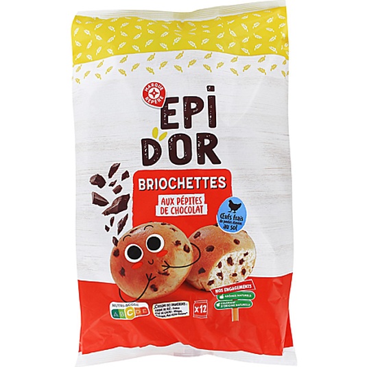 Brioixos amb espurnes de xocolata x12 - 500g