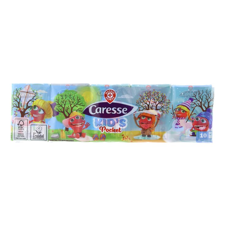 Pañuelos papel pocket infantil Caresse - 10x7uds