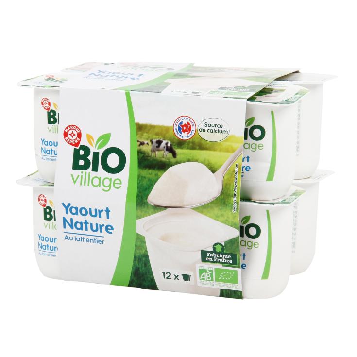 Yogur Natural de Leche Entera Bio Village - 12x125g