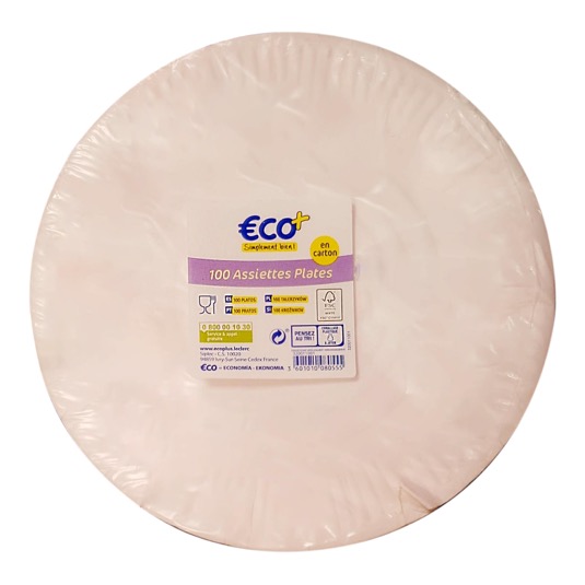 Platos Biodegradables 23cm 100uds