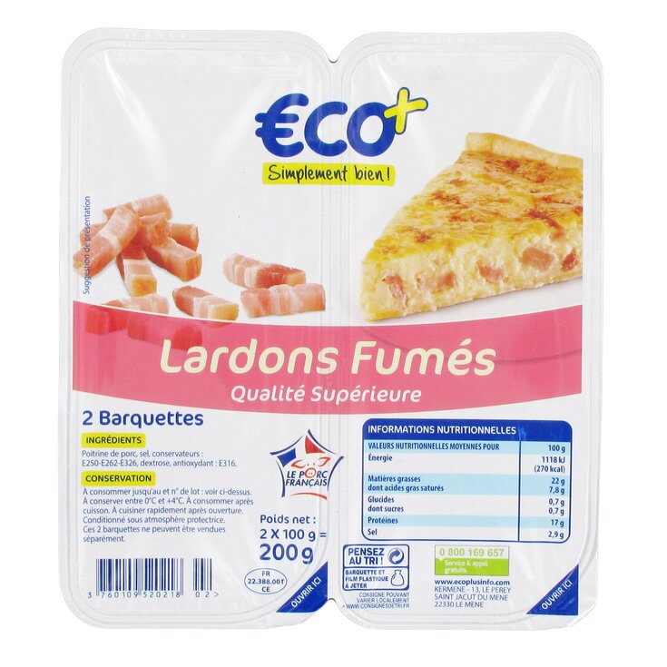 Cintas de Bacon Ahumado €CO+ - 2x100g