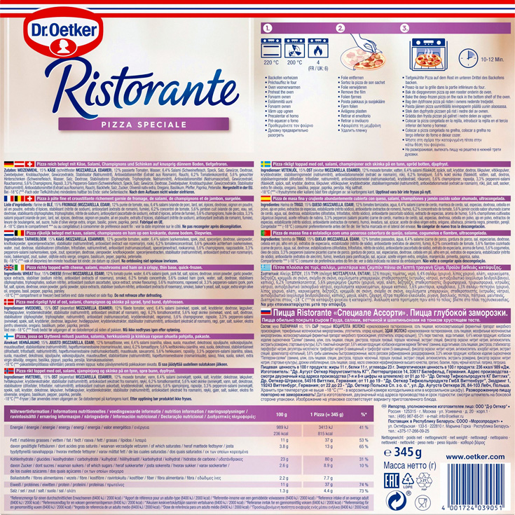 Pizza ristorante speciale Dr. Oetker - 345g