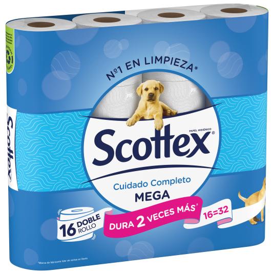 Papel higiénico Megarollo - Scottex - 16 rollos