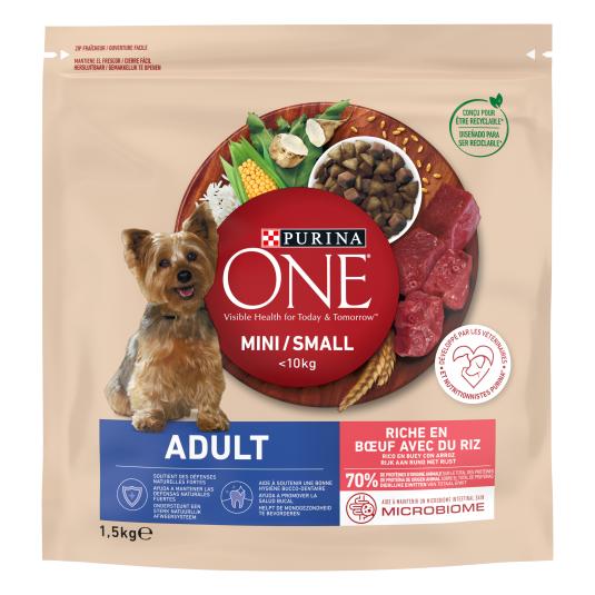 Pienso buey y arroz Adulto Purina One - 1,5kg