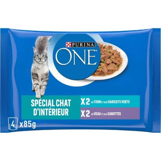 Comida para gatos con atún, ternera y verduras 4x85g