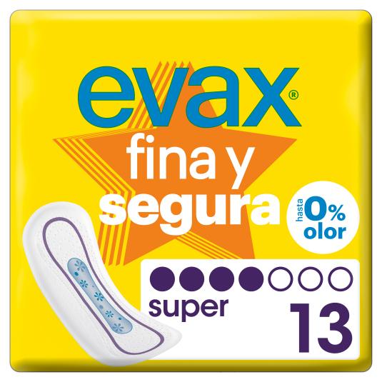 Compresas sin alas super fina y segura - Evax - 13 uds