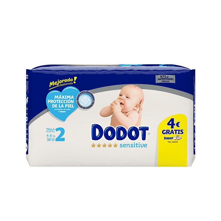 Pañal Sensitive T2 de 4-8 kg Dodot - 39 uds