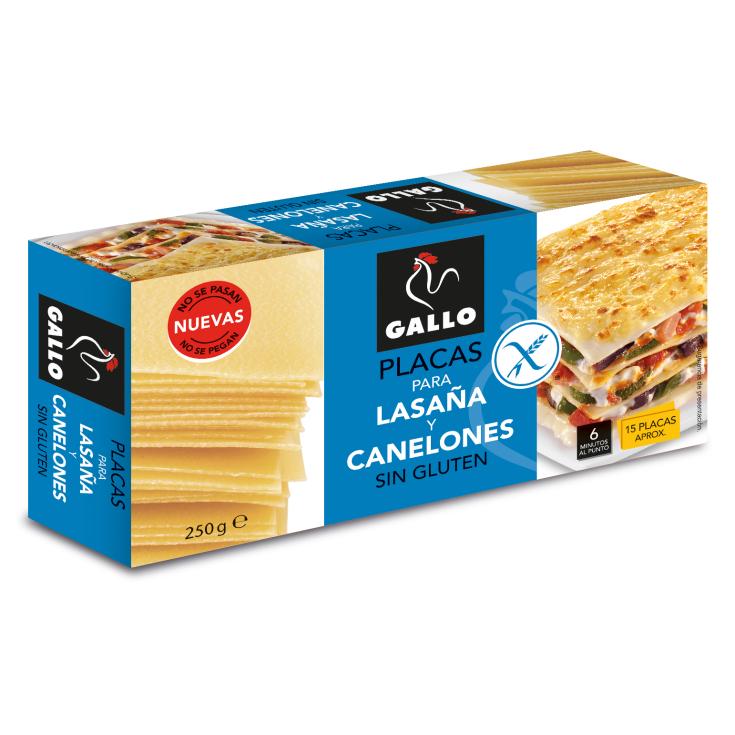 Placas para lasaña y canelones sin Gluten 250g