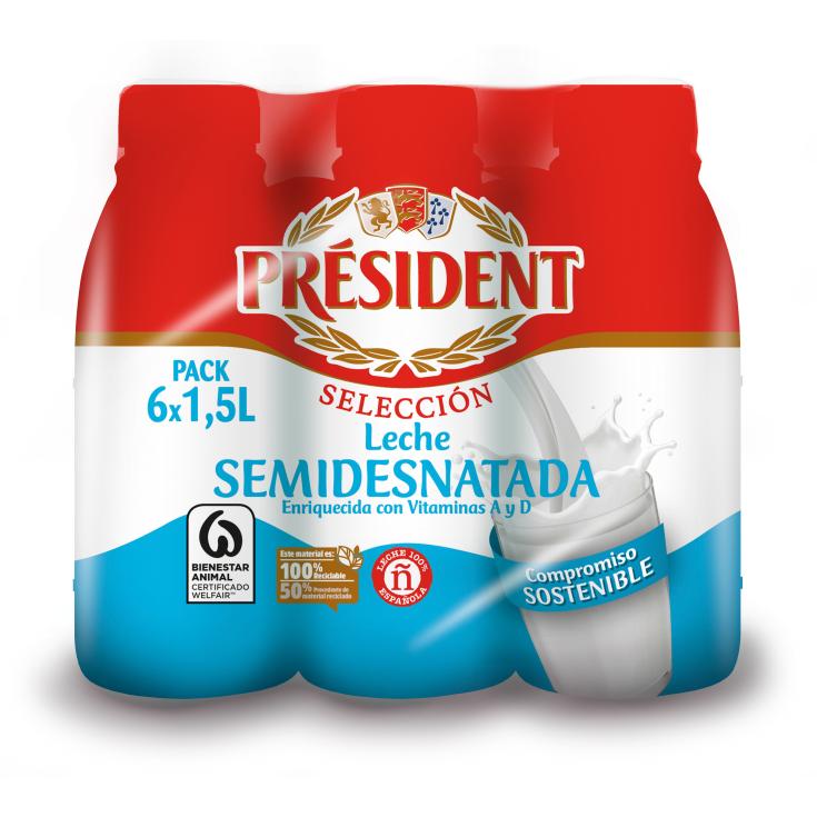 Leche semidesnatada - Président - 6x1,5l