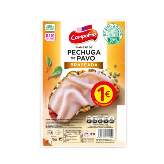 Pechuga de pavo braseada Campofrío - 75g