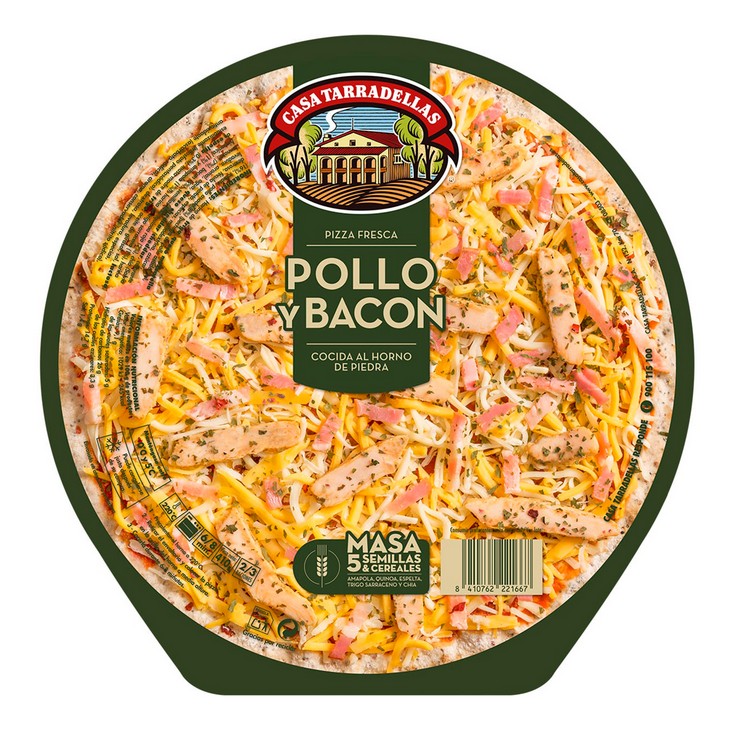 Pizza 5 Cereales Pollo Bacon 410g