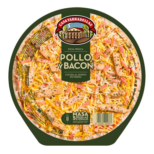 Pizza 5 Cereales Pollo Bacon 410g