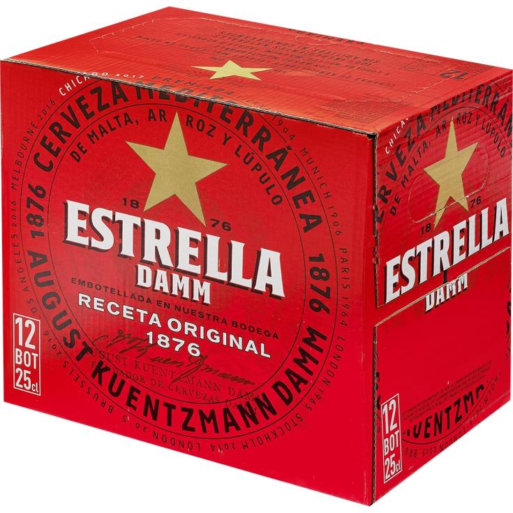 Cerveza rubia Estrella Damm - 12x25cl