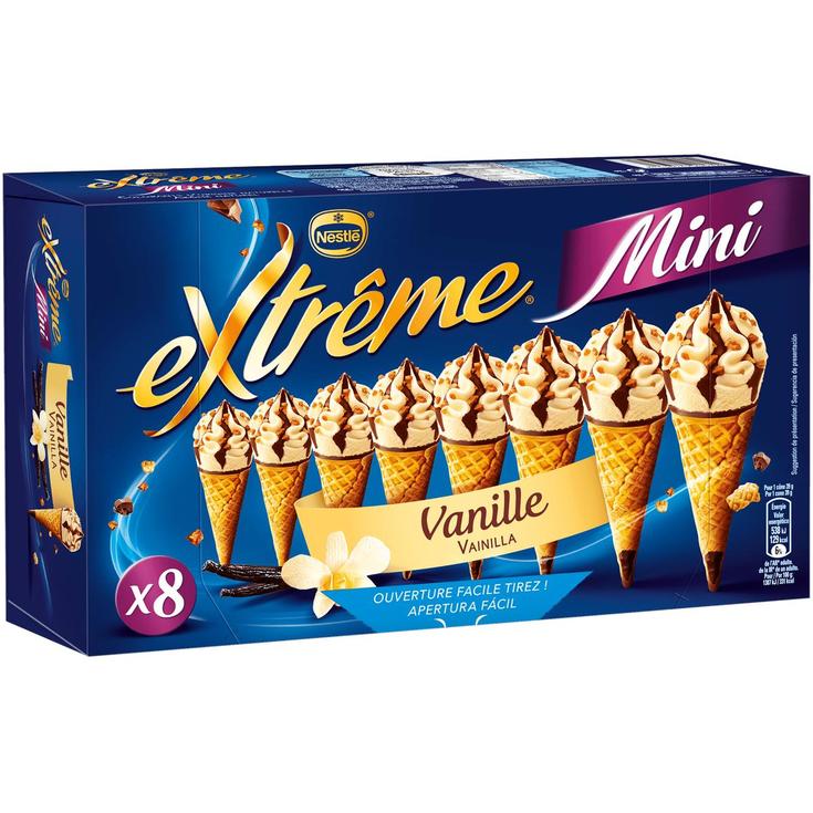 Extrême Mini Cucuruchos de vainilla y chips de turrón 8x39g