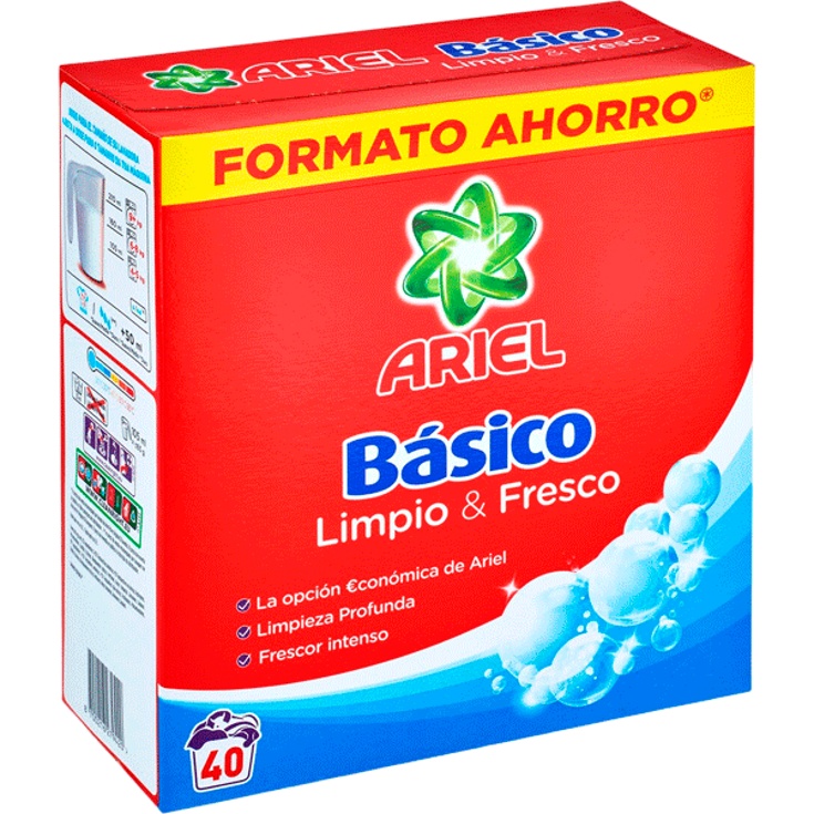 DETERGENTE ARIEL MALETA 40 LAVADOS 2,6 KG