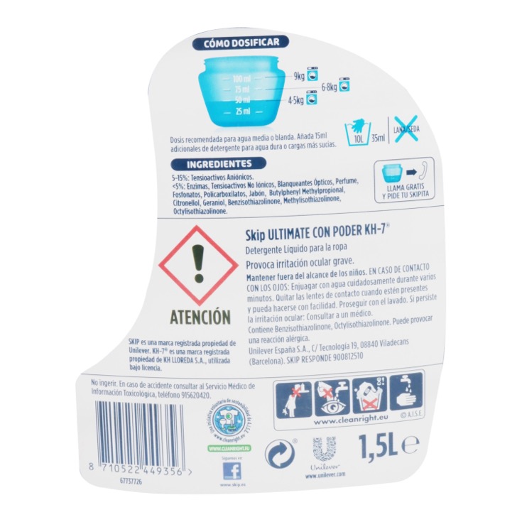 Detergente líquido con KH7 30 lavados