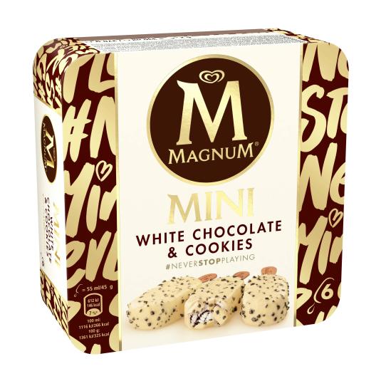 Helado White Chocolate & Cookie Magnum 6 uds 330ml